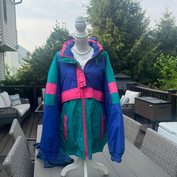 Vintage Colorblock Windbreaker by Current Seen (M) Loud in the best way—this 80s - Picture 1 of 5